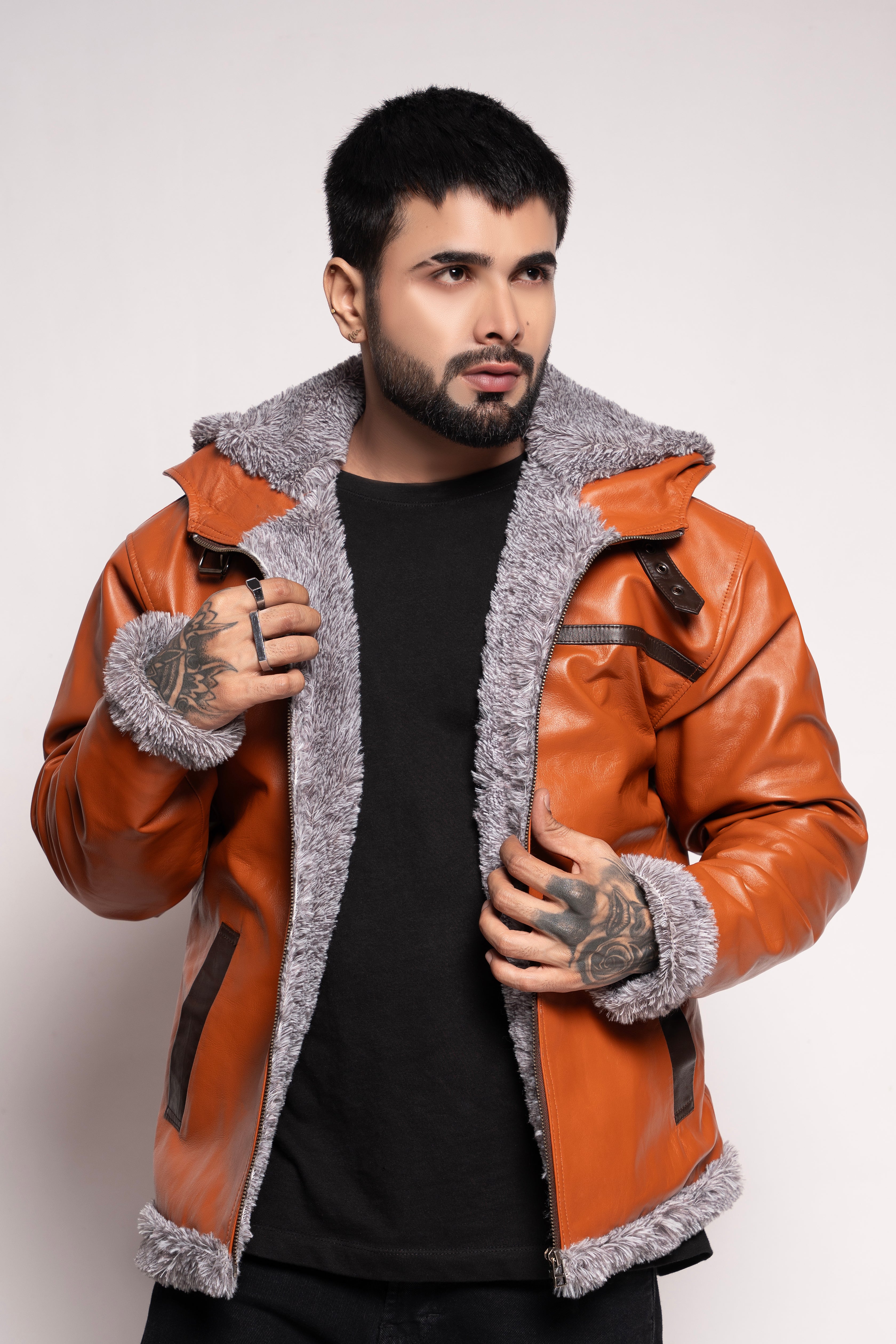 Markstyling Men's Genuine Premium Leather Jacket Real Motorcycle Jackets For Men